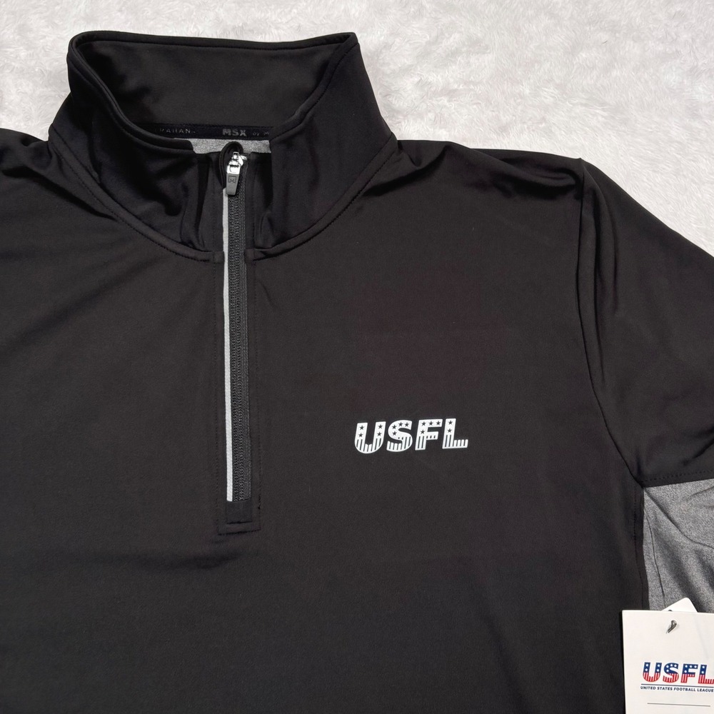 NEW USFL United States Football League Staff 1/4 Zip Pullover Men XXL Black Gray - Picture 3 of 14